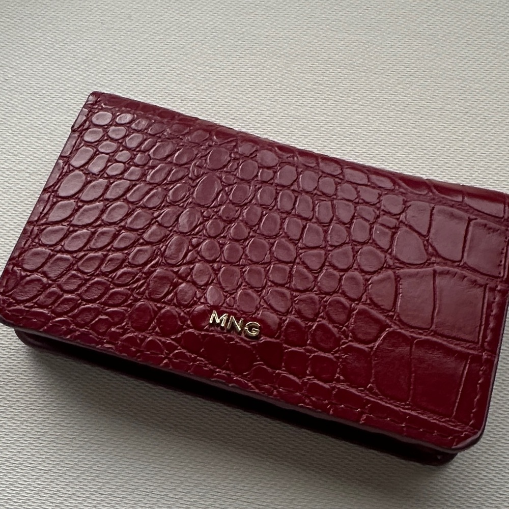 Mango Croc-Embossed Red Wallet - Picture 2 of 6